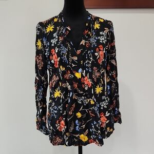 Floral Black Blouse